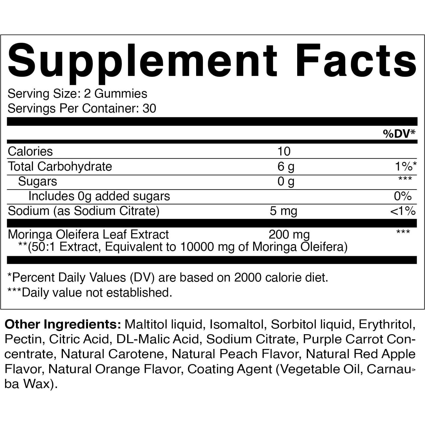 Gomitas de Moringa Sin Azúcar Vitamatic 60 Unidades 10000 mg