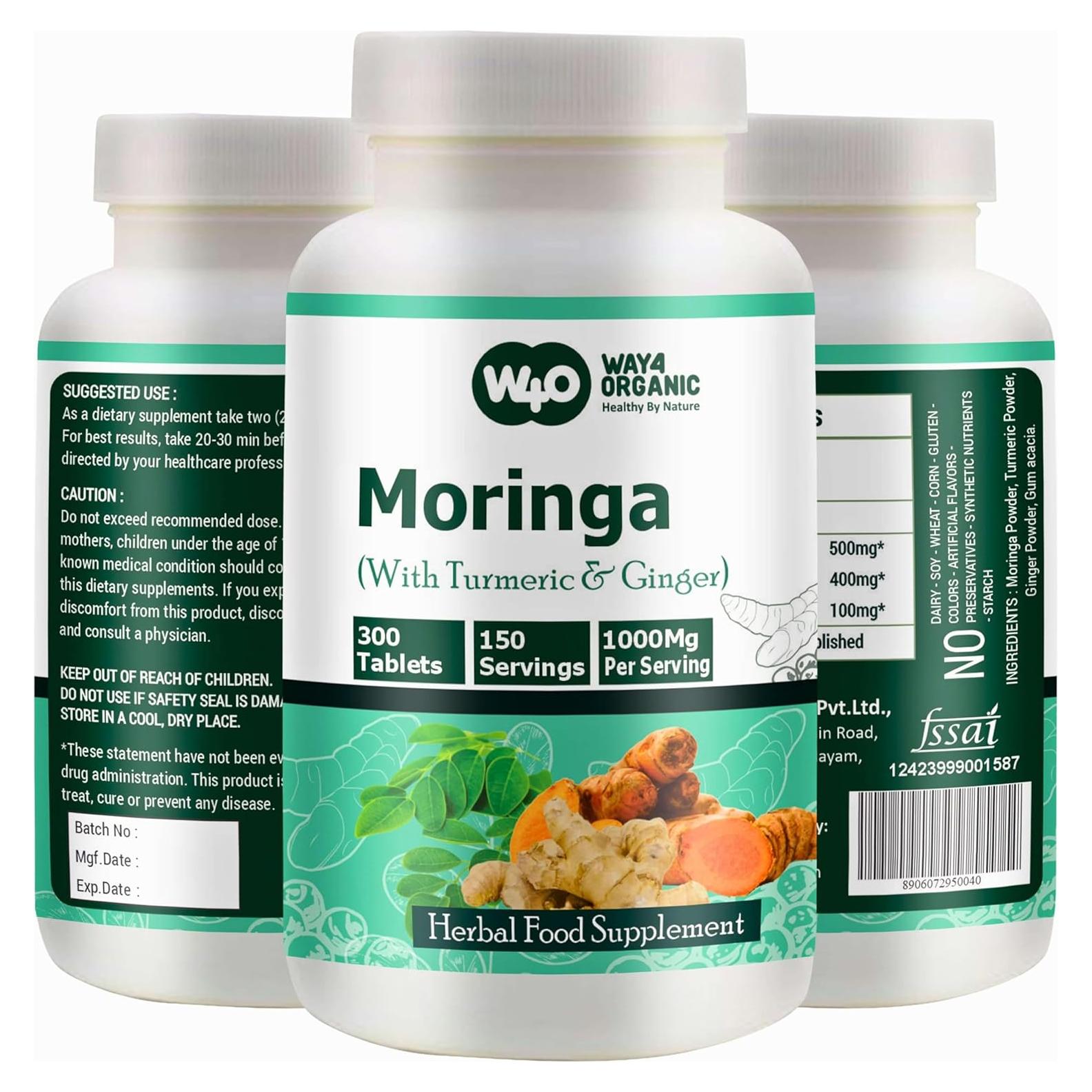 Tabletas de Moringa con Cúrcuma y Jengibre Genius Nature 300u