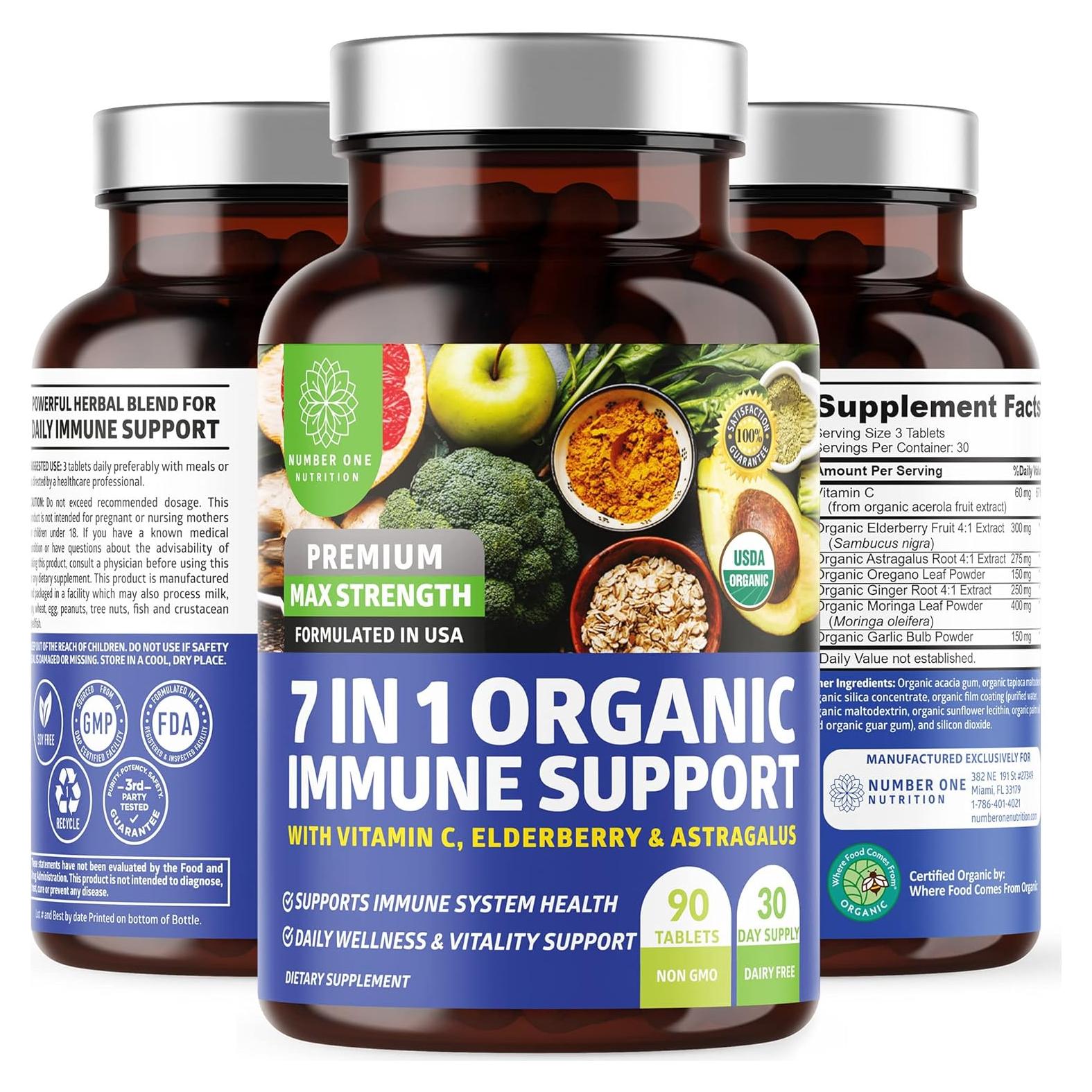 Suplemento Inmunológico N1N Premium 7 en 1 Orgánico 90 Tabletas