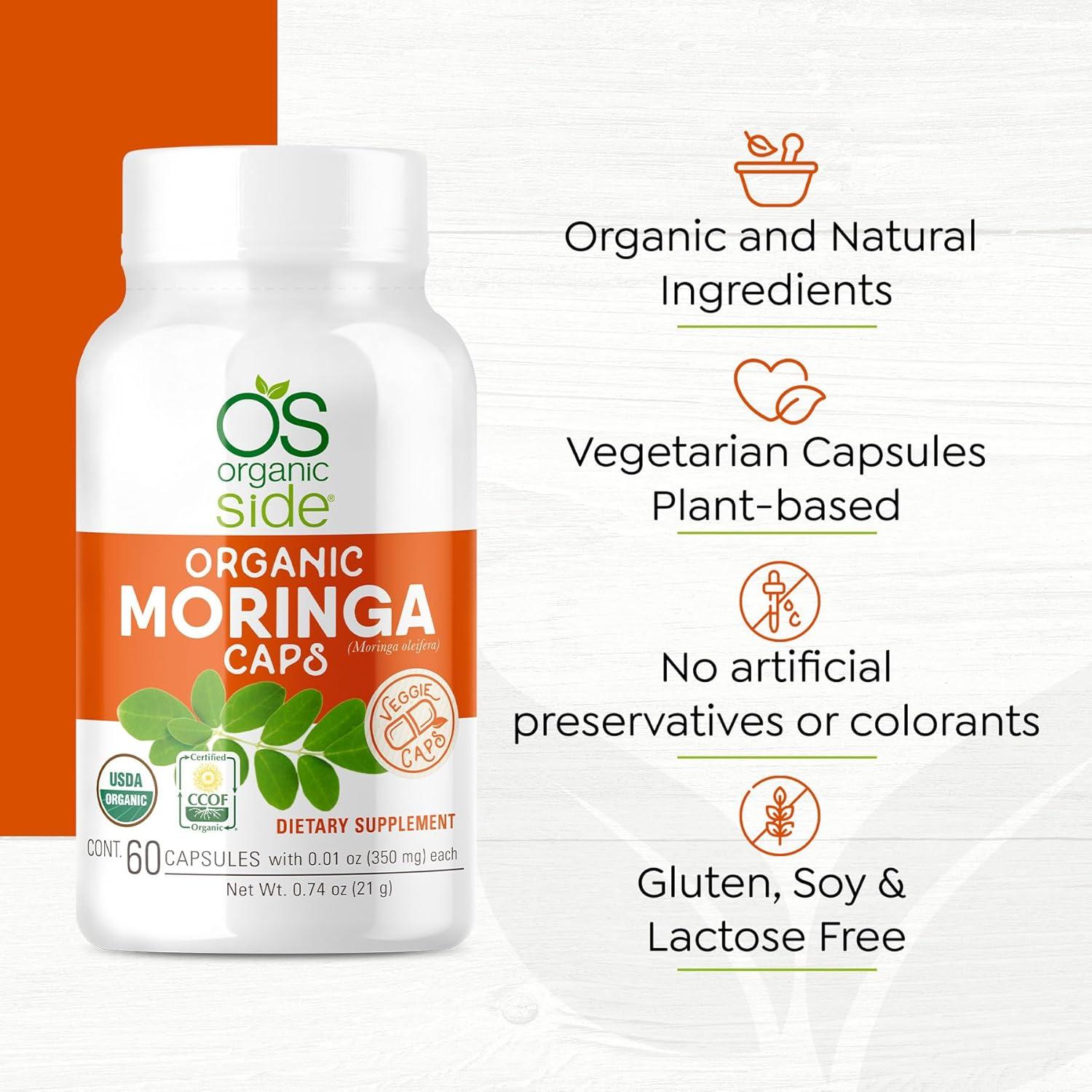 Cápsulas de Moringa Orgánica OS Organic Side 60 Unidades