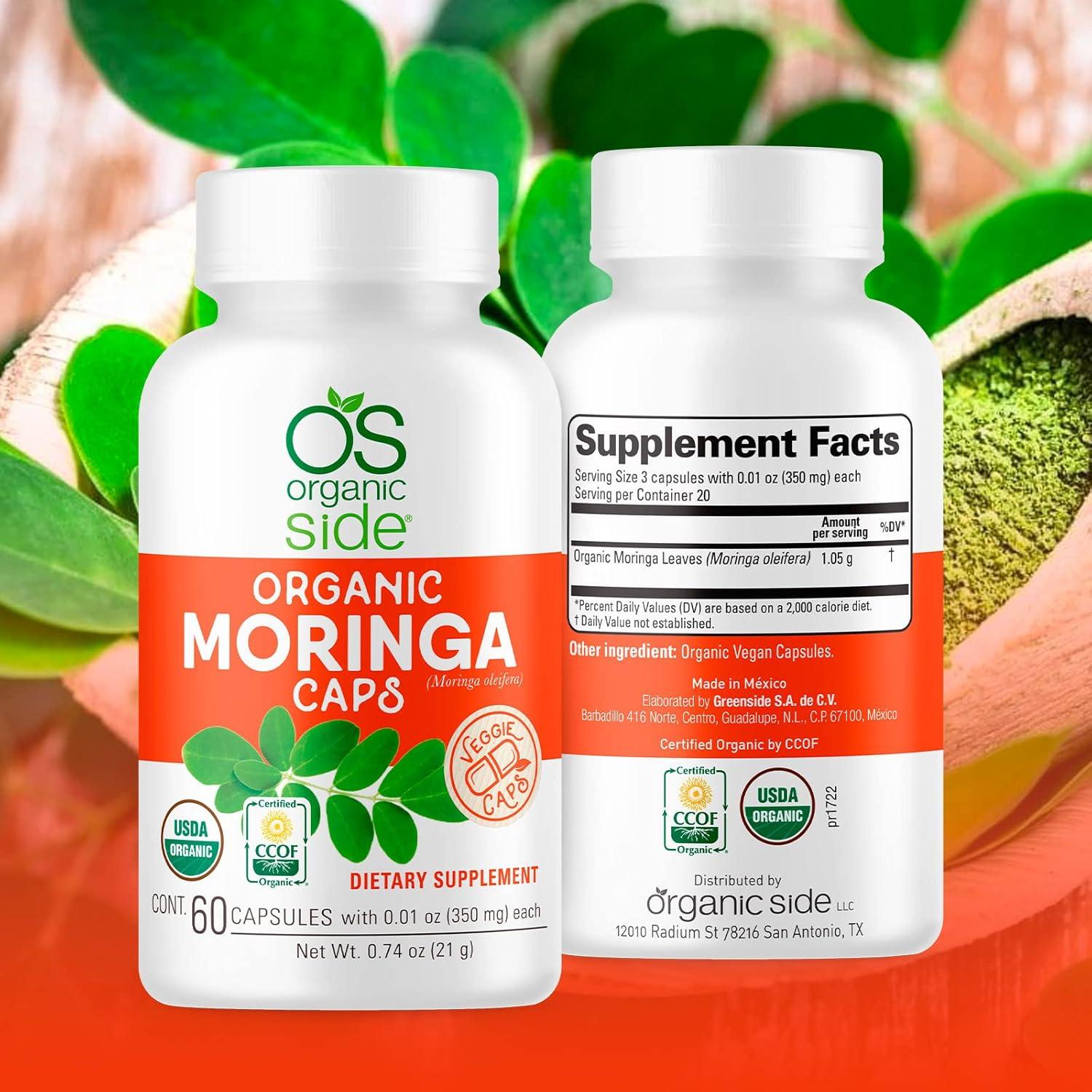 Cápsulas de Moringa Orgánica OS Organic Side 60 Unidades