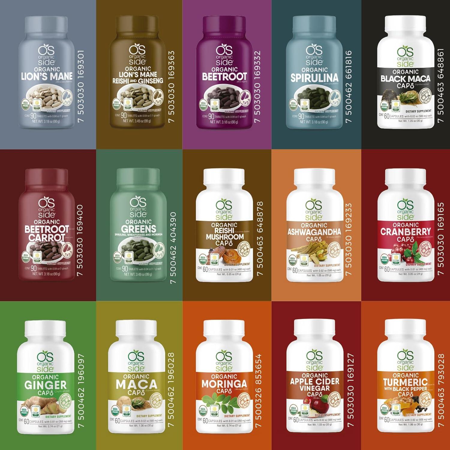 Cápsulas de Moringa Orgánica OS Organic Side 60 Unidades