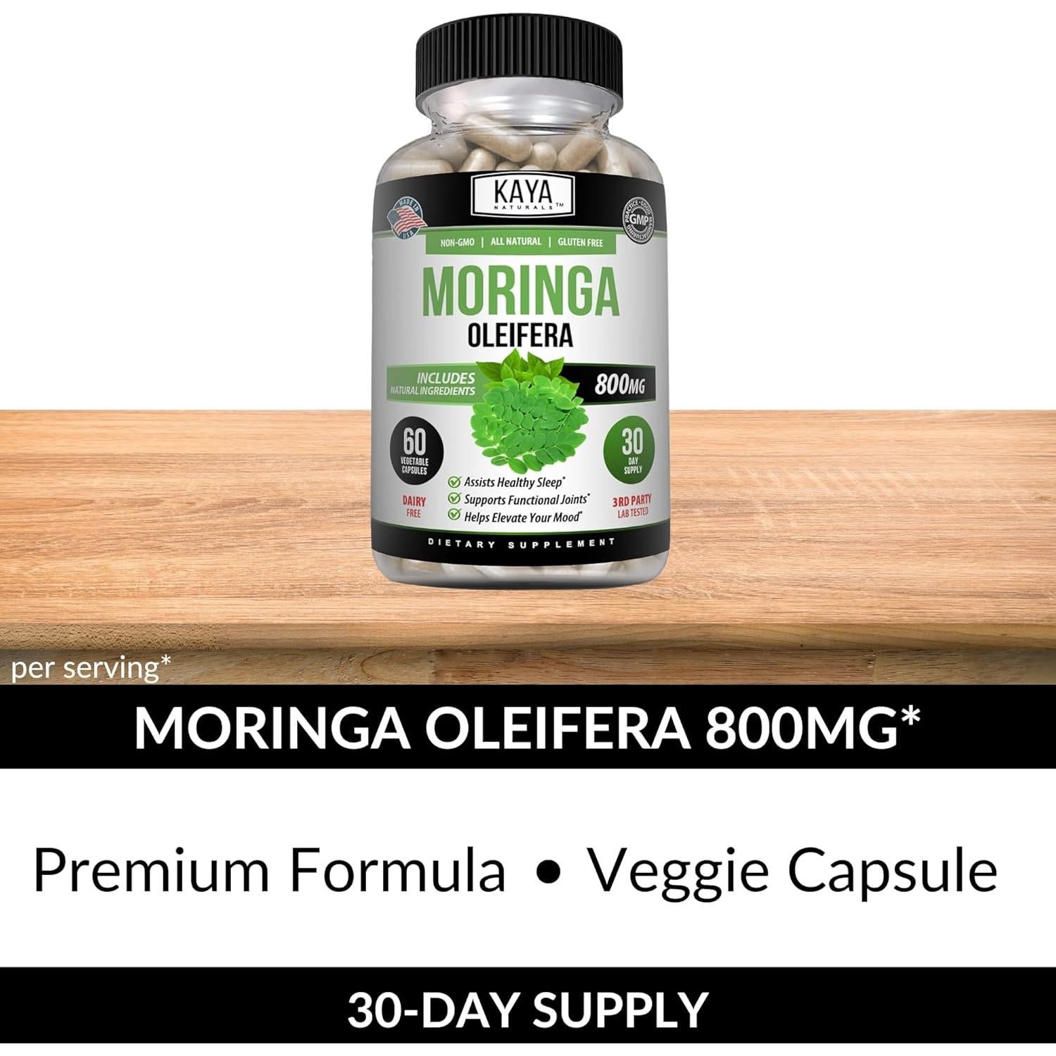 Suplemento de Moringa Kaya Naturals - 60 Cápsulas Veganas