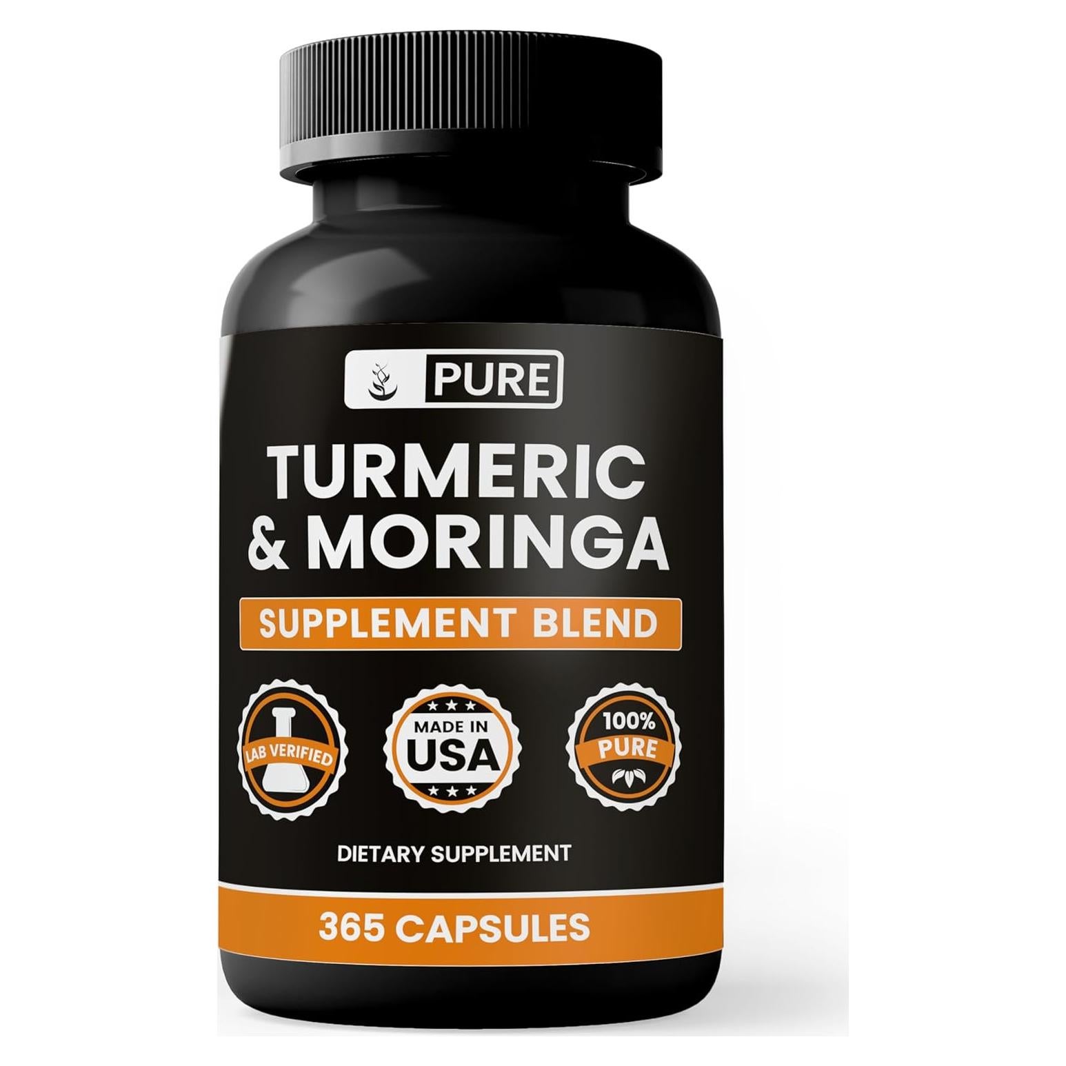 Cápsulas de Cúrcuma y Moringa 365 Unidades - Sin Aditivos