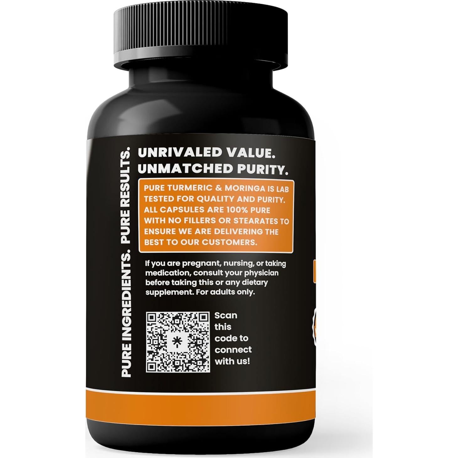 Cápsulas de Cúrcuma y Moringa 365 Unidades - Sin Aditivos