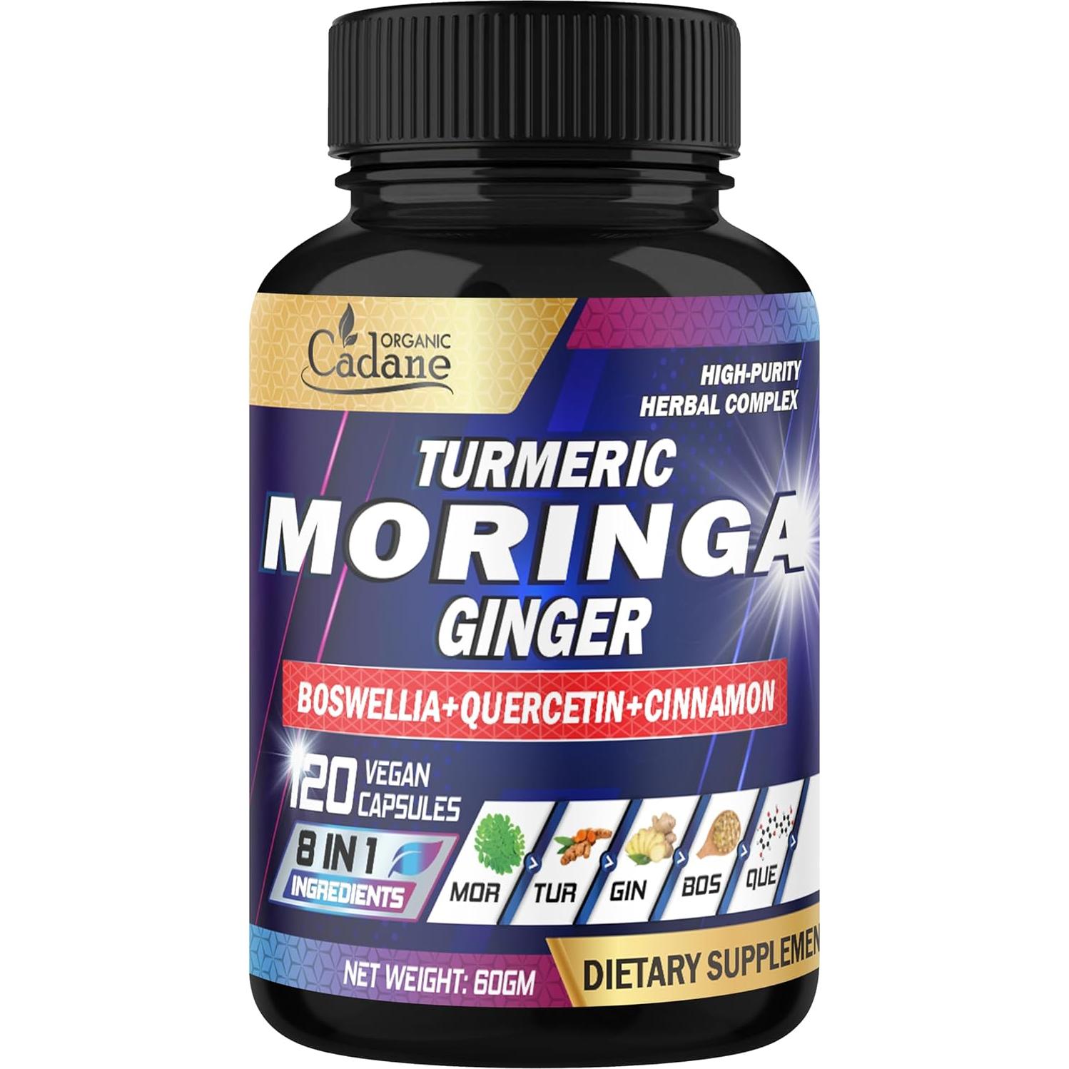 Suplemento de Moringa Orgánica Cadane - 120 Cápsulas Veganas