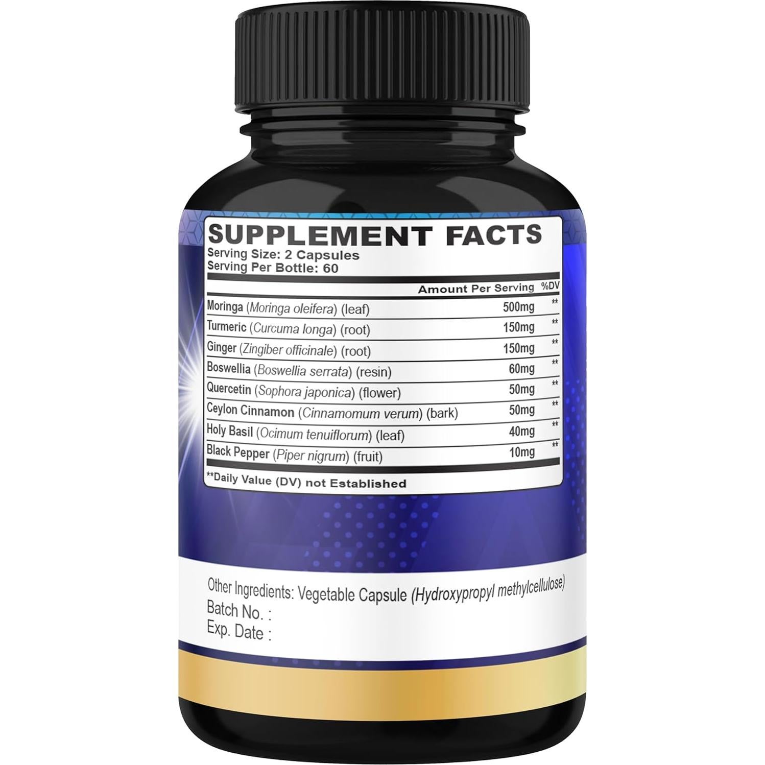 Suplemento de Moringa Orgánica Cadane - 120 Cápsulas Veganas