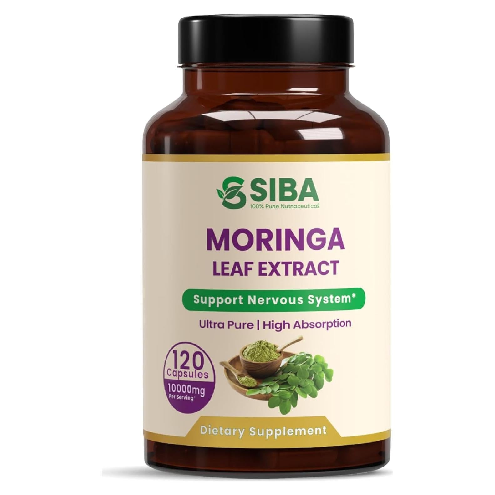 SIBA Extracto de Moringa Orgánico 5000mg 120 Cápsulas Veganas