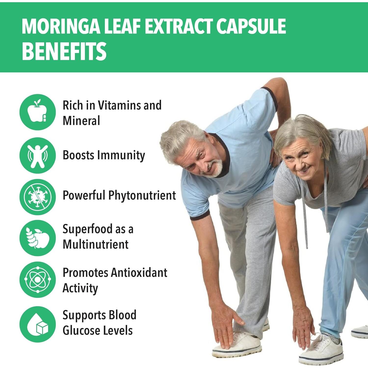 SIBA Extracto de Moringa Orgánico 5000mg 120 Cápsulas Veganas