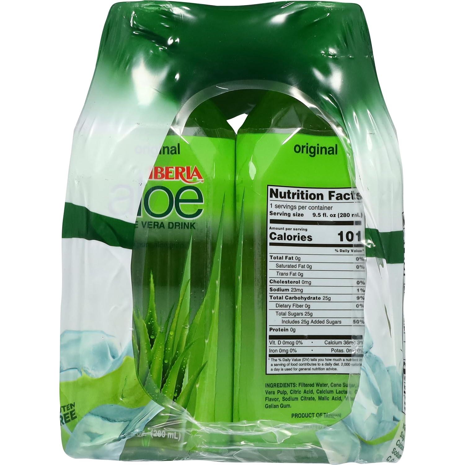 Bebida de Jugo de Aloe Vera Iberia Original 280 ml - Paquete de 6