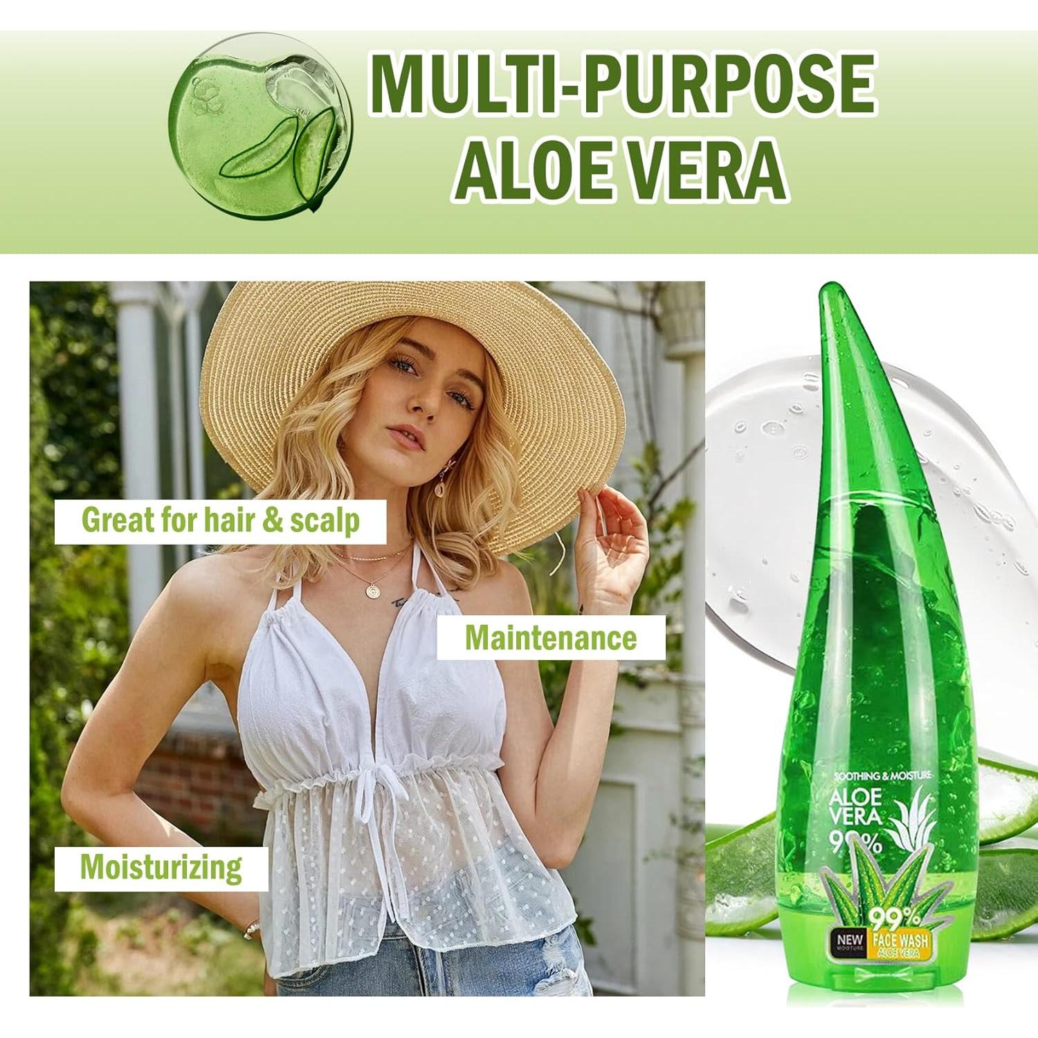 Gel de Aloe Vera Orgánico 99% WENJLYJ 260ml Hidratante Piel