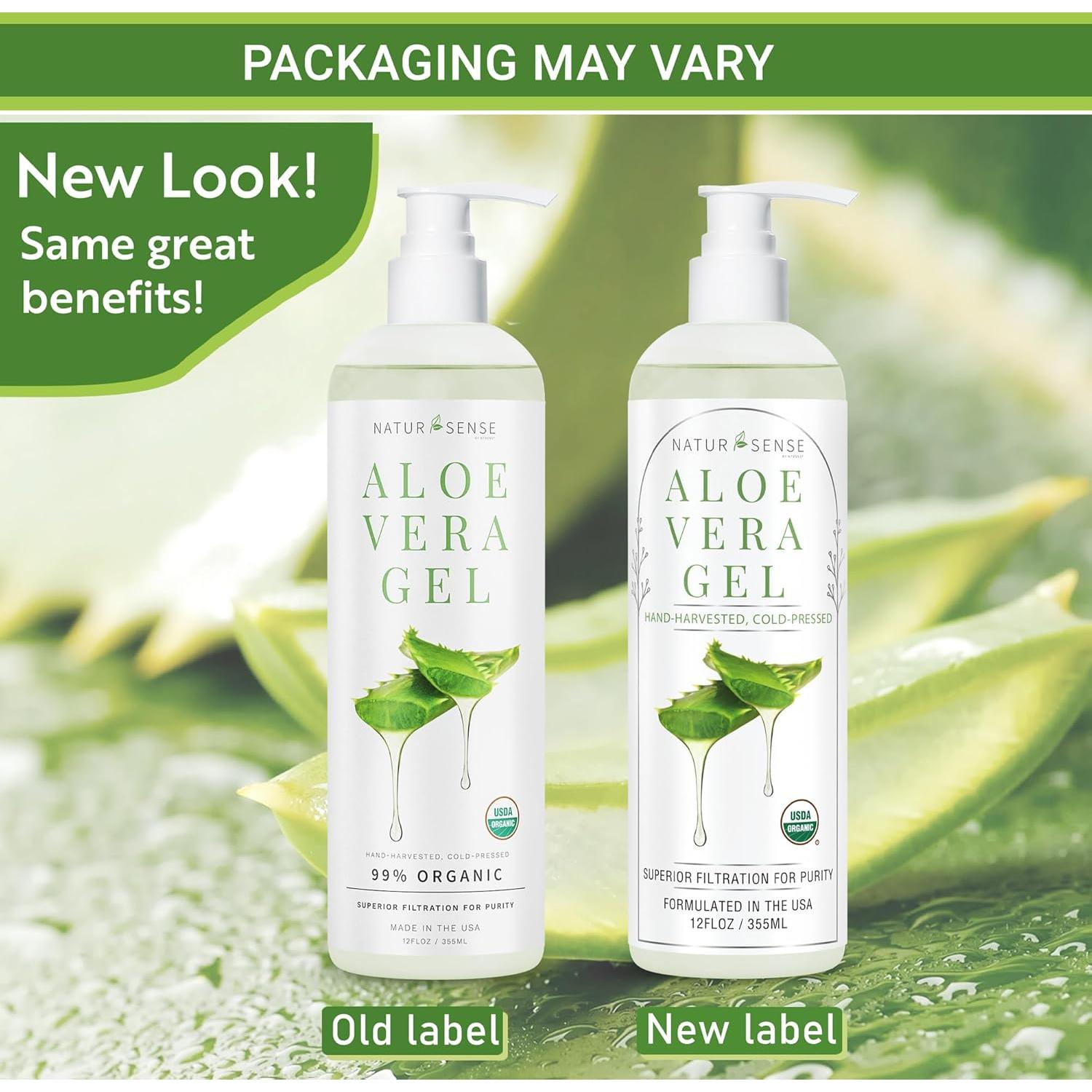 Gel de Aloe Vera Orgánico NaturSense 340g - Hidratante Piel y Cabello