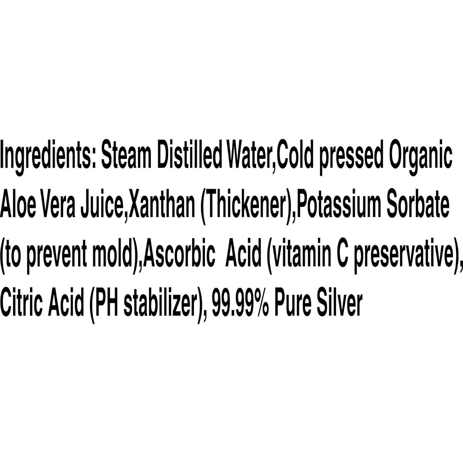 Gel Hidratante con Aloe Vera Orgánico 113 g - Plata Pura 99.99%