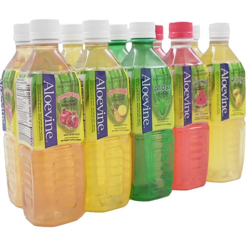 Aloevine Jugo de Aloe Vera 500 ml - Paquete de 10 Sabores