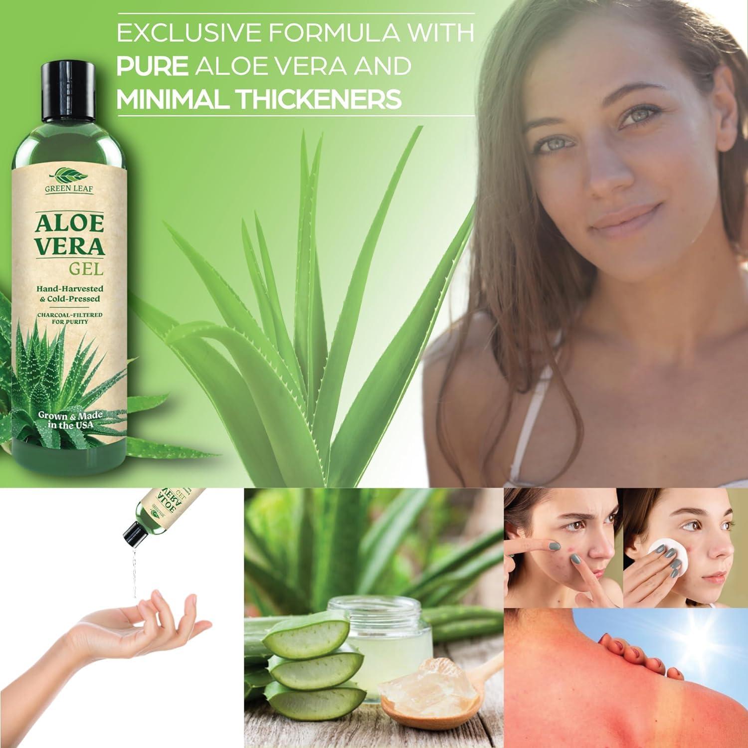 Gel de Aloe Vera Puro Green Leaf Naturals 473ml - Hidratante