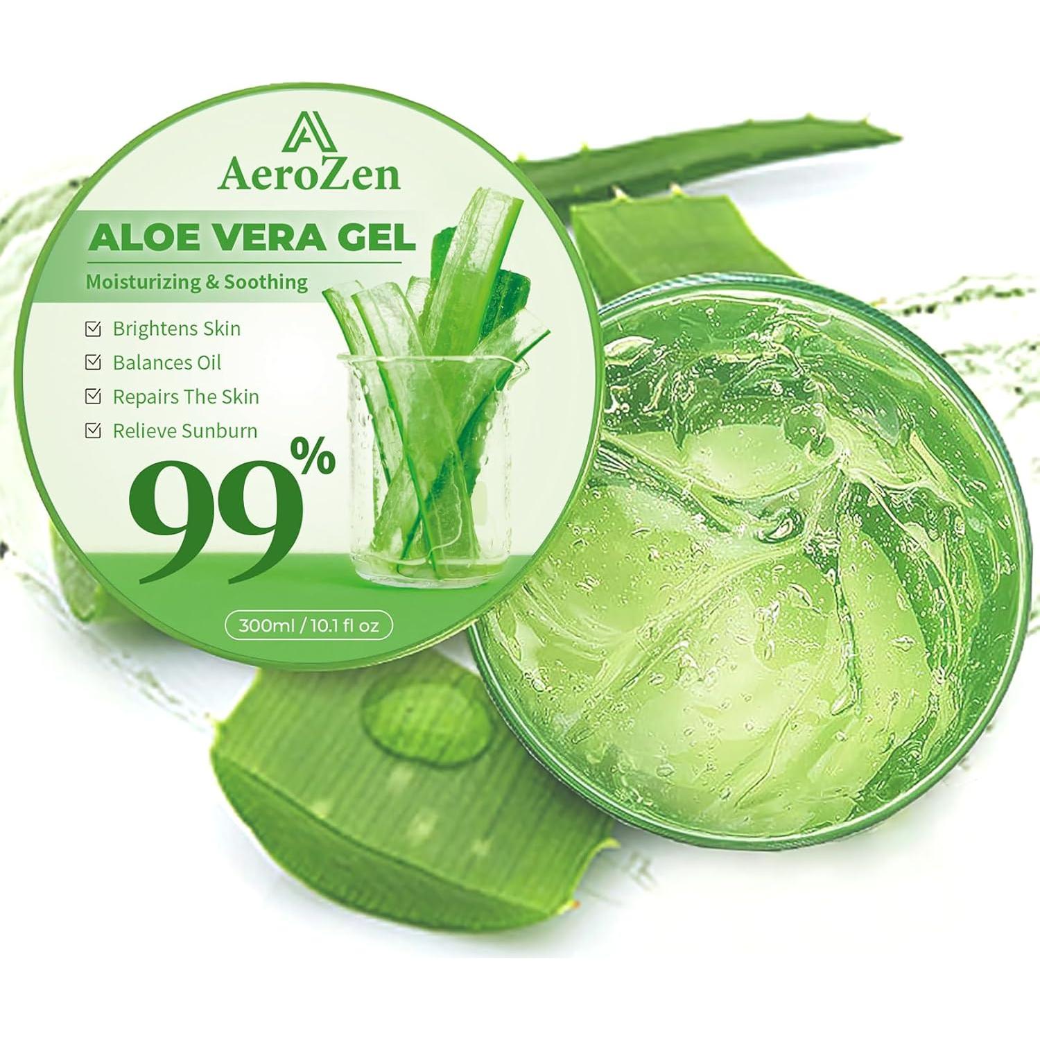 Gel de Aloe Vera 99% Puro Aero Zen 443.6 ml Hidratante Diario