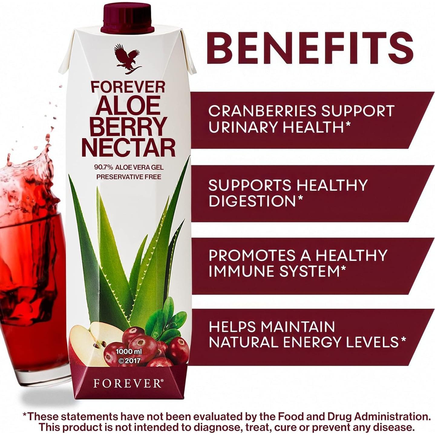 Néctar de Aloe Berry Forever Living 1L - 90.7% Gel de Aloe Vera