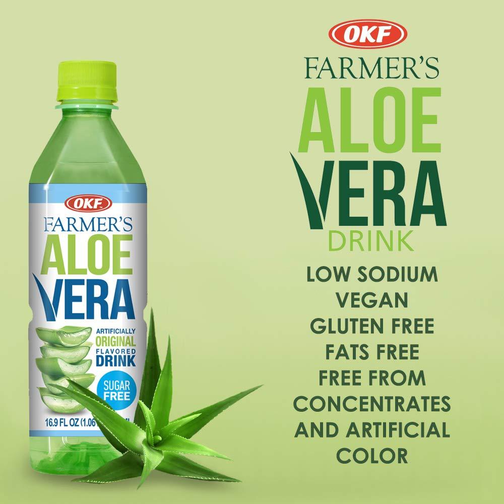 Jugo de Aloe Vera Sin Azúcar OKF - 500 ML (Paquete de 10)