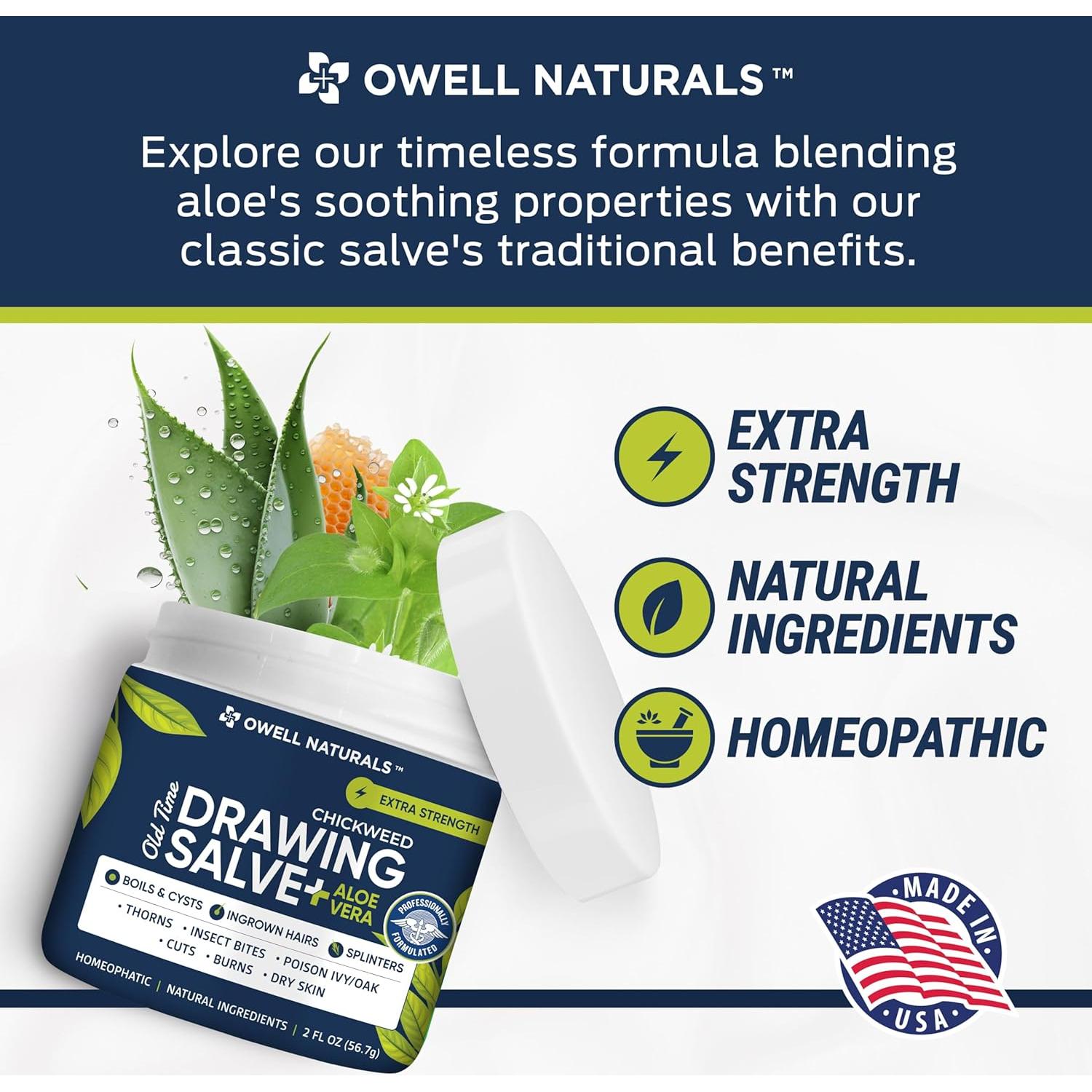 Salve Dibujo Owell Naturals Aloe Vera 59 ml - Alivio Piel