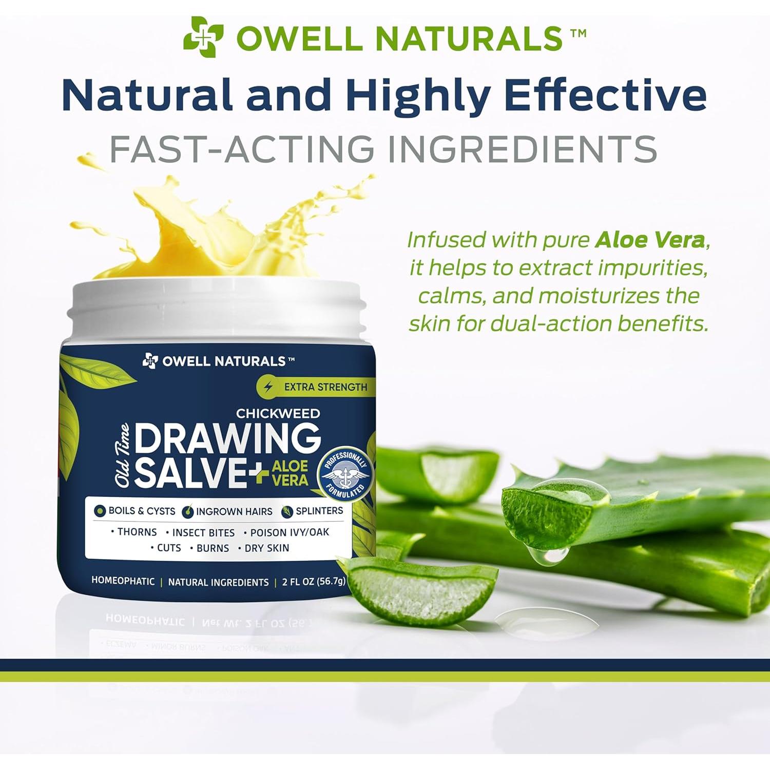 Salve Dibujo Owell Naturals Aloe Vera 59 ml - Alivio Piel