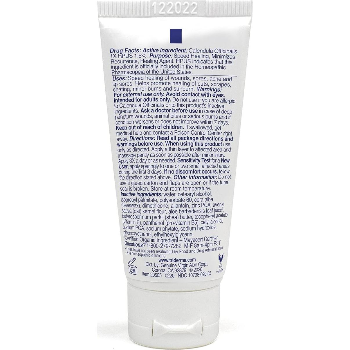 Crema Sanadora LipSore TriDerma 14.17 g - Caléndula y Aloe Vera