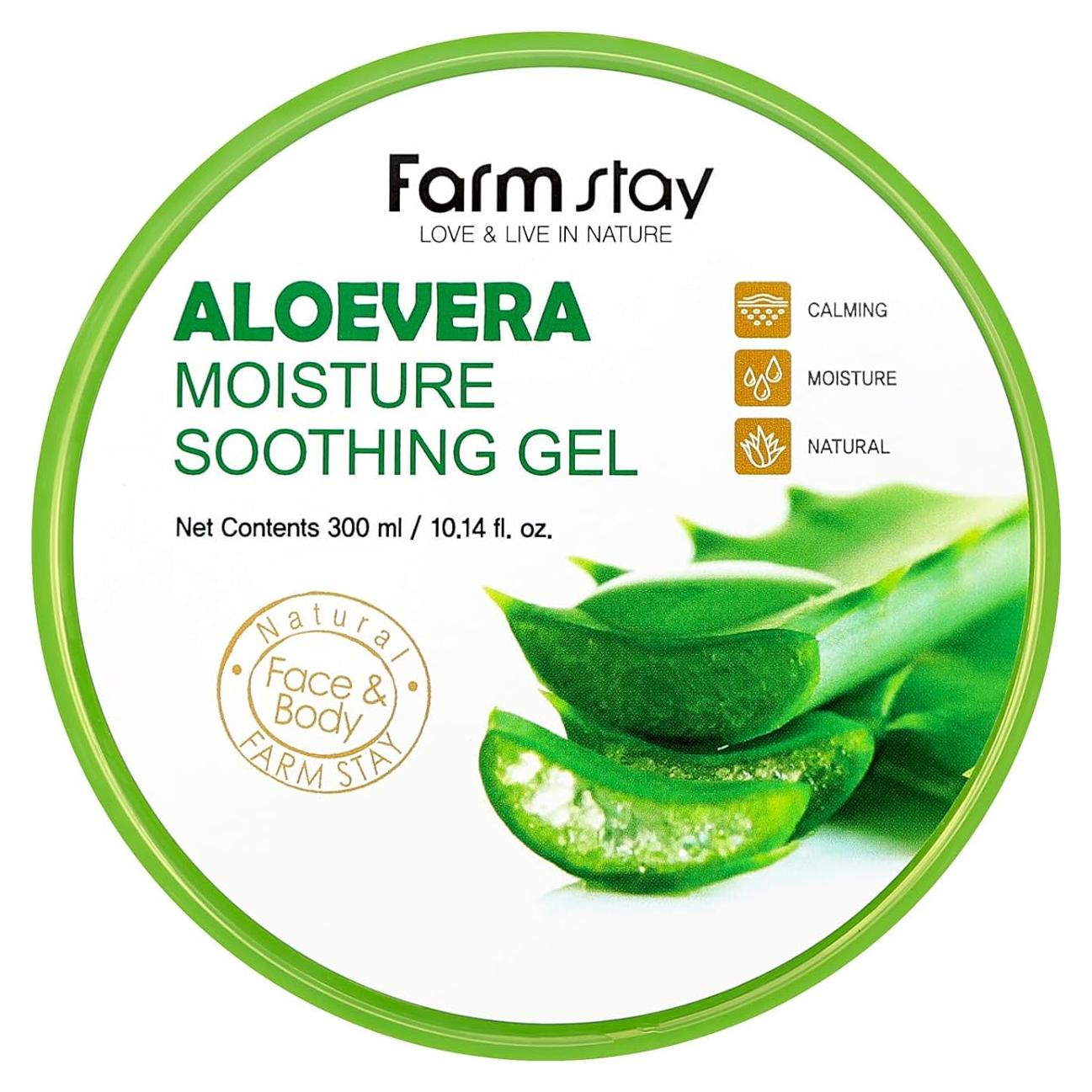 Gel Hidratante Calmante FARMSTAY Aloe Vera 287 g - Facial y Corporal