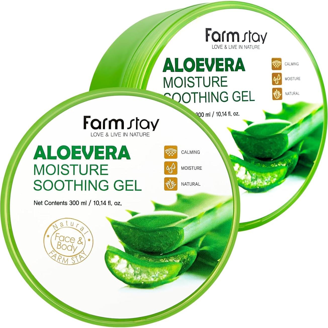 Gel Hidratante Calmante FARMSTAY Aloe Vera 287 g - Facial y Corporal