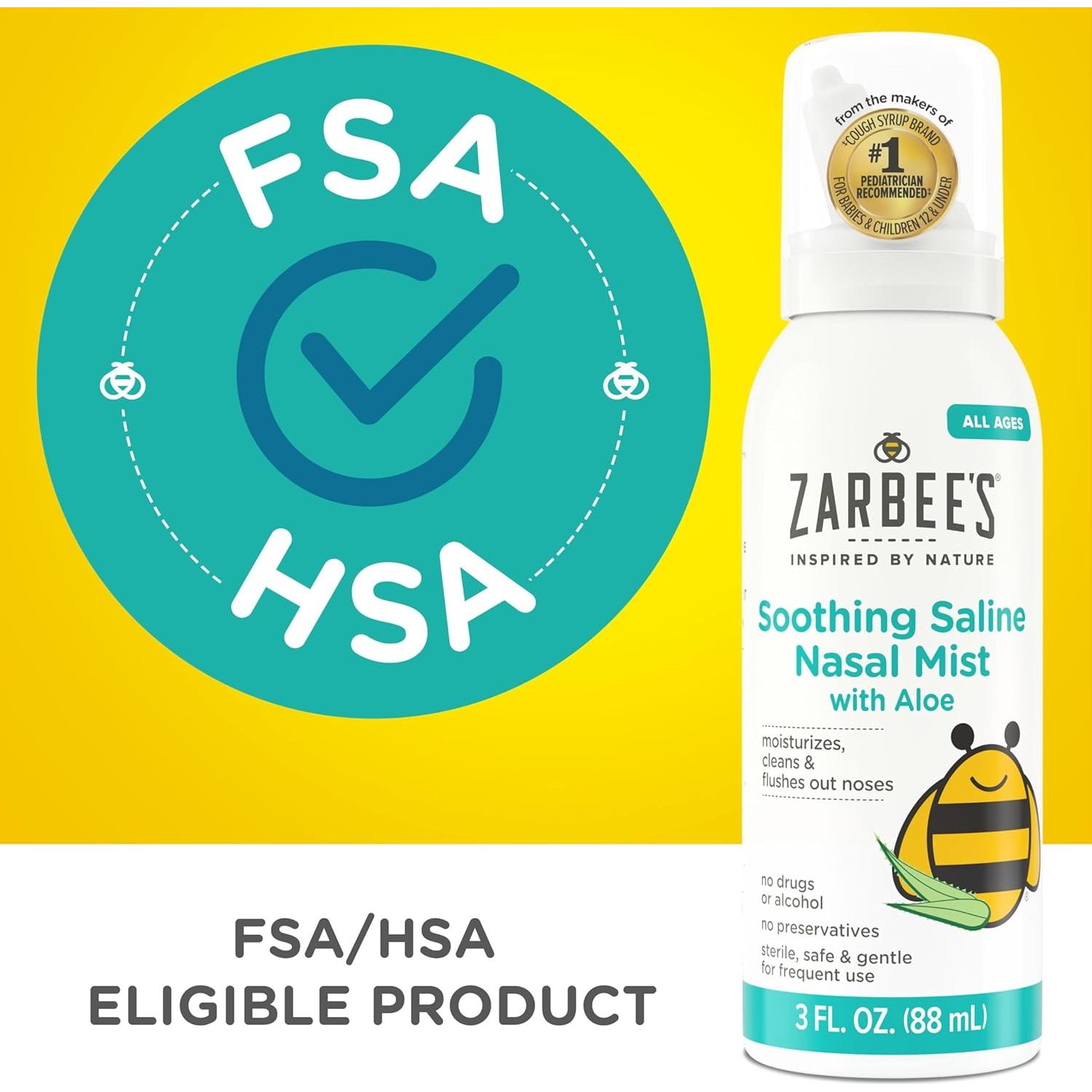 Mist nasal salino Zarbee 89 ml con aloe para todas las edades