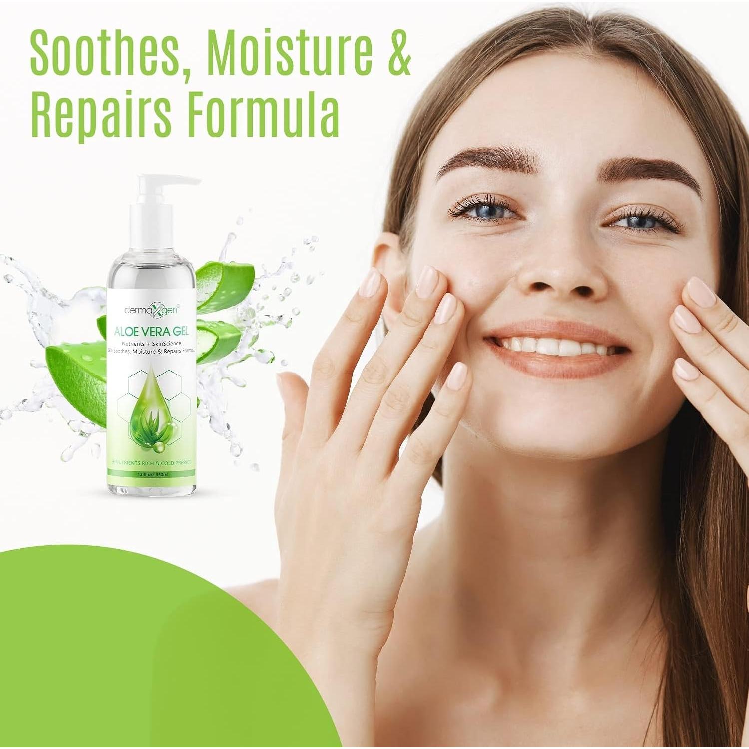 Gel de Aloe Vera Dermaxgen 354 ML - Hidrata y Repara Piel y Cabello