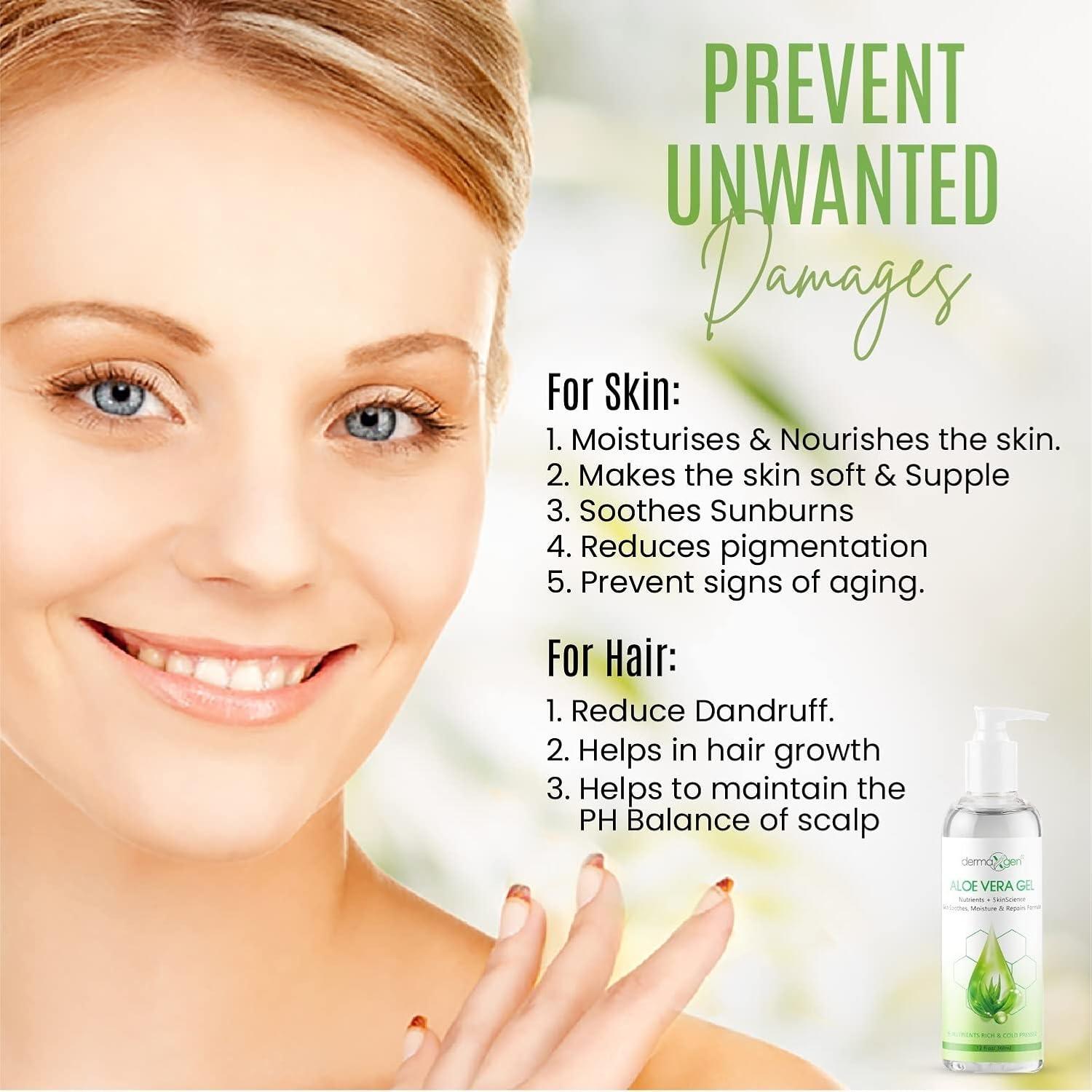 Gel de Aloe Vera Dermaxgen 354 ML - Hidrata y Repara Piel y Cabello