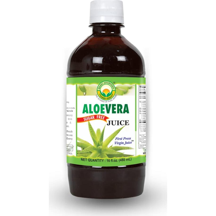 Jugo de Aloe Vera Sin Azúcar BASIC AYURVEDA 480ml Orgánico