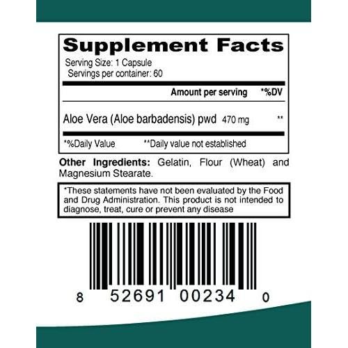 Cápsulas de Aloe Vera Elpessential 470mg 60 Unidades