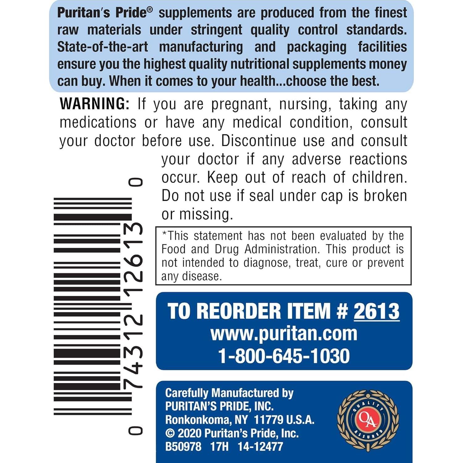 Suplemento Probiotico Acidophilus Puritan's Pride 250 Tabletas