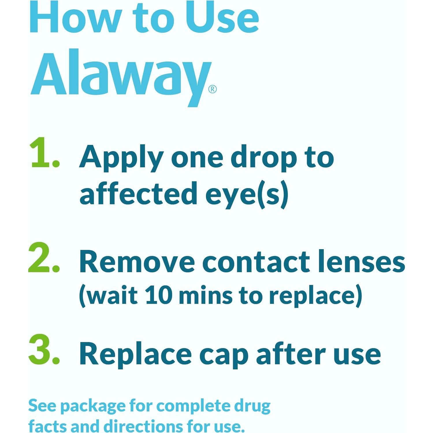 Gotas Antihistamínicas para Ojos Alaway Bausch + Lomb 10 ml x2