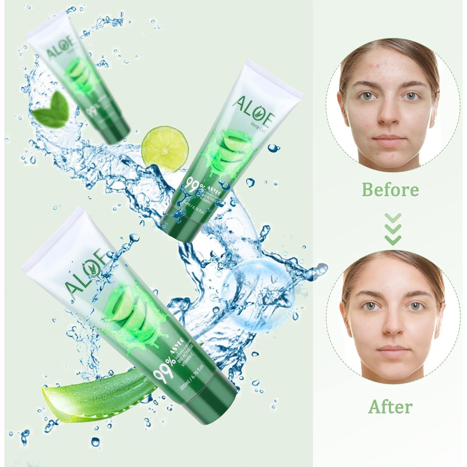 Gel de Aloe Vera Orgánico Puro ASYBO 200ml Hidratante Facial y Corporal