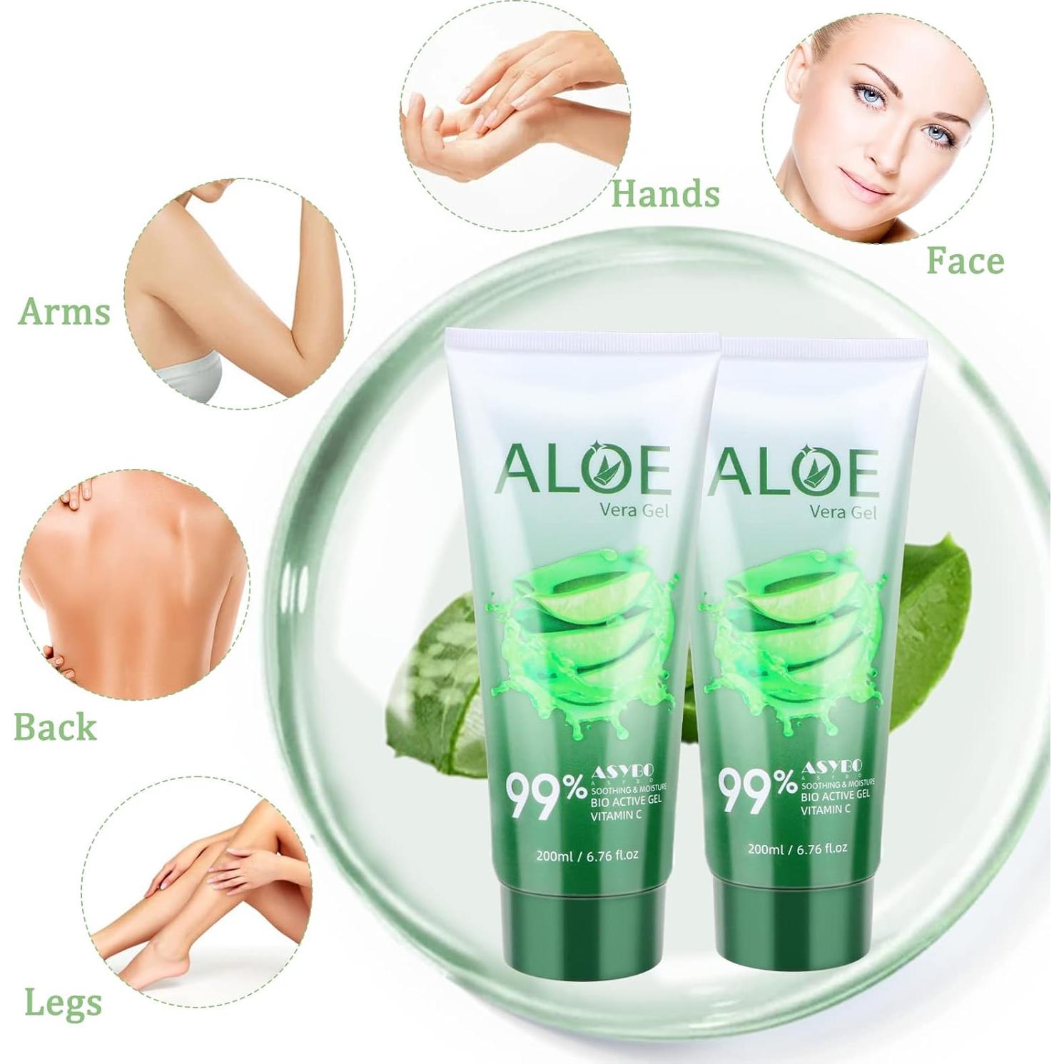 Gel de Aloe Vera Orgánico Puro ASYBO 200ml Hidratante Facial y Corporal