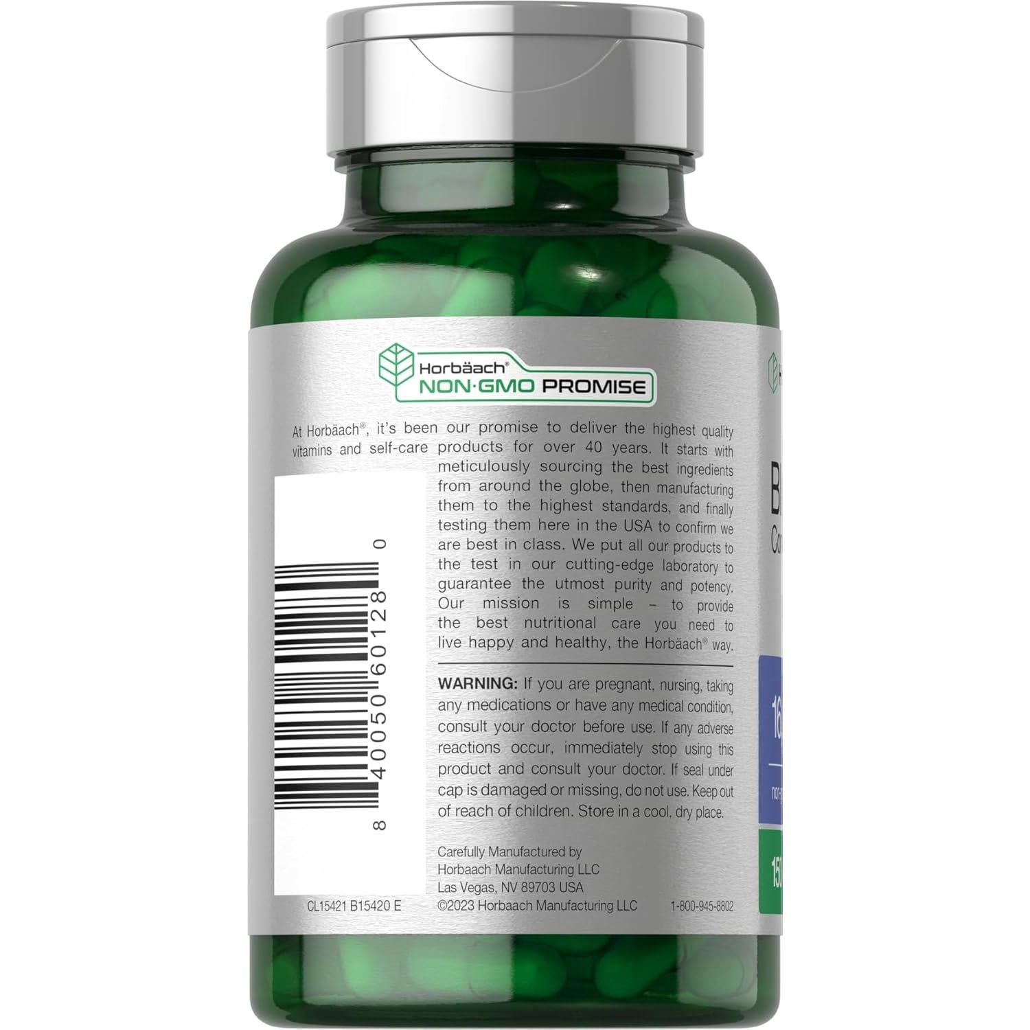 Suplemento de Extracto de Arándano Horbäach 150 Cápsulas Sin OGM