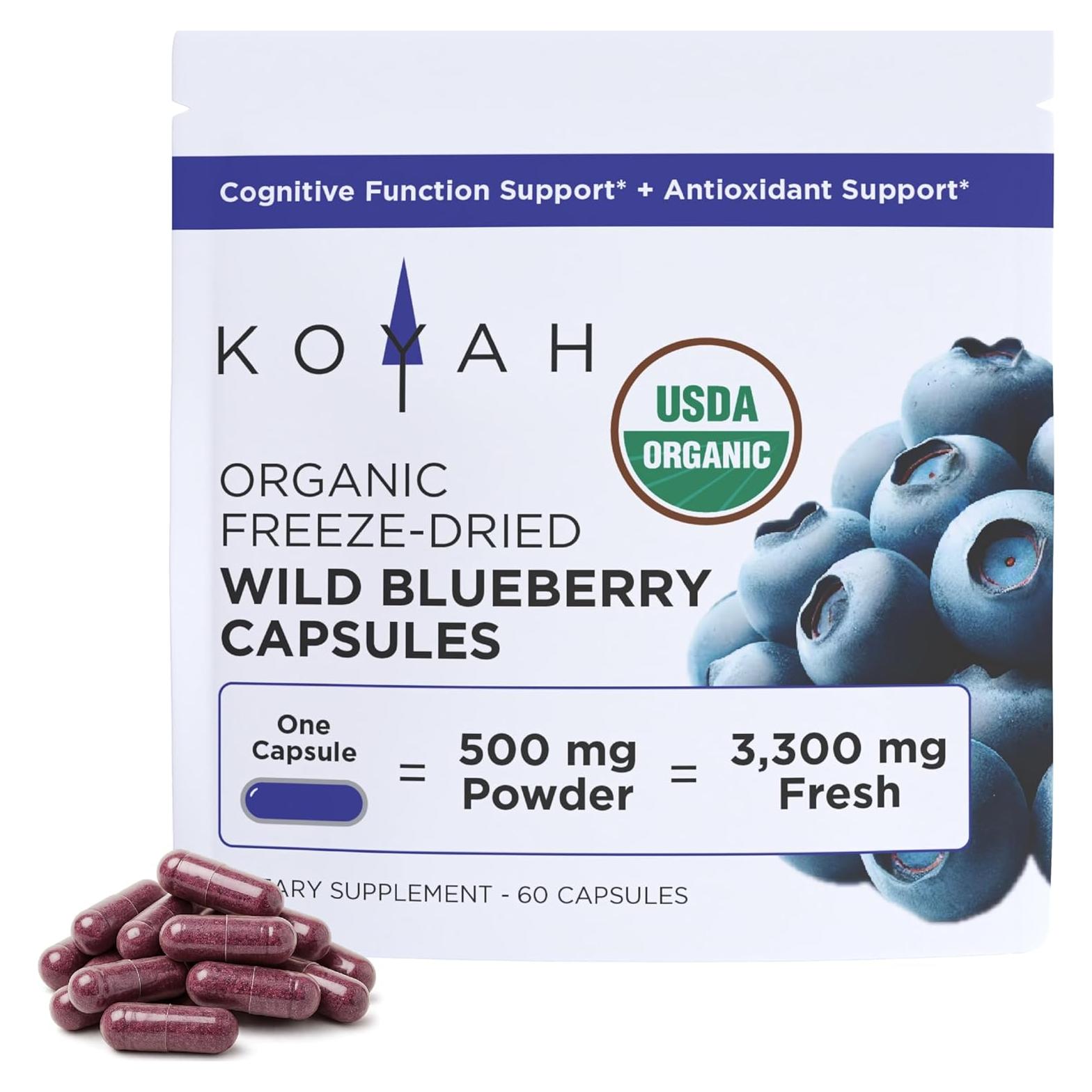 Cápsulas de Arándano Silvestre Orgánico KOYAH - 60 Unidades