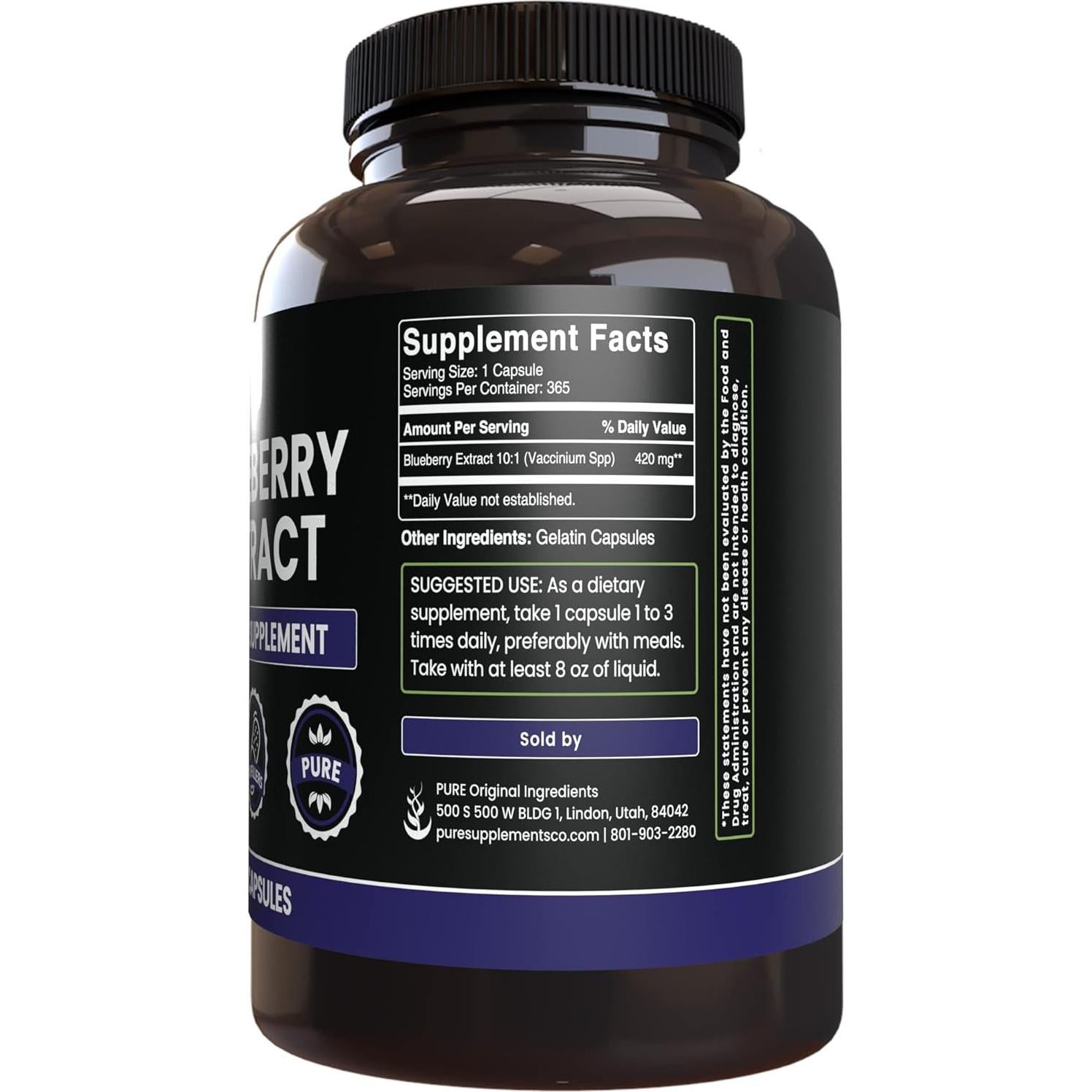 Extracto de Arándano Original Puro 365 Cápsulas 209g
