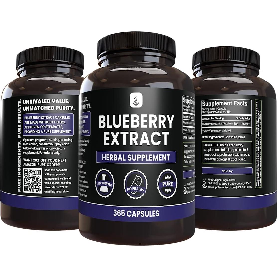 Extracto de Arándano Original Puro 365 Cápsulas 209g