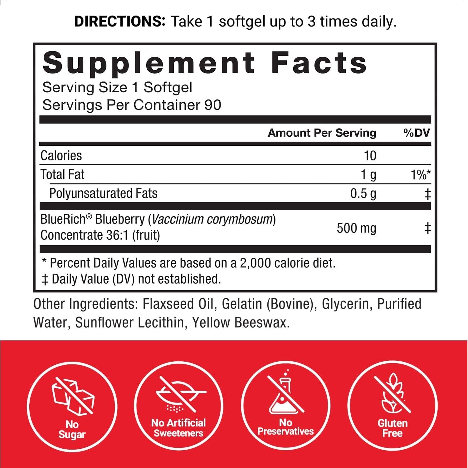 Suplemento Antioxidante Force Factor Arándano 36:1 60 Cápsulas