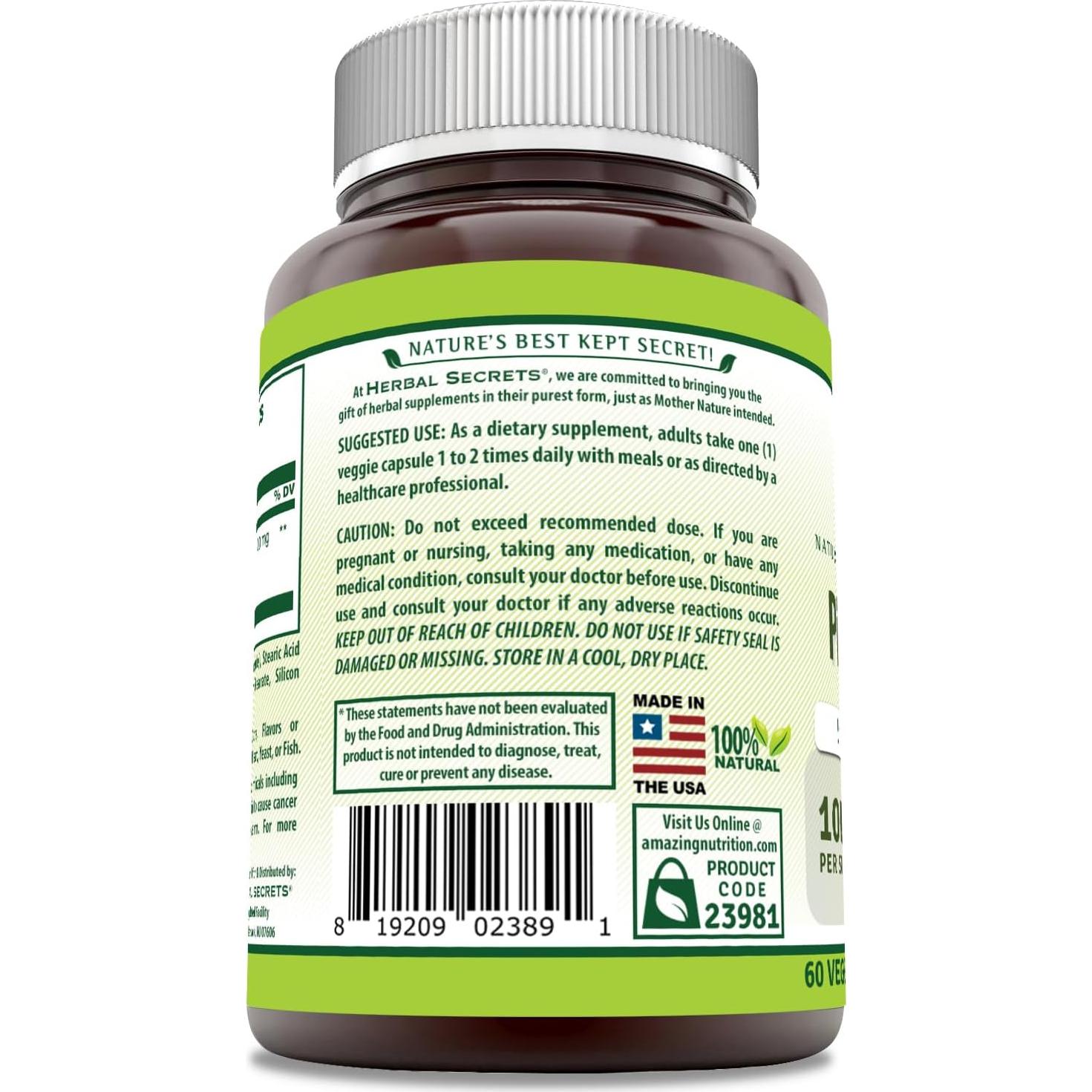 Suplemento Herbal Secrets Extracto de Corteza de Pino 100 mg - 60 Cápsulas