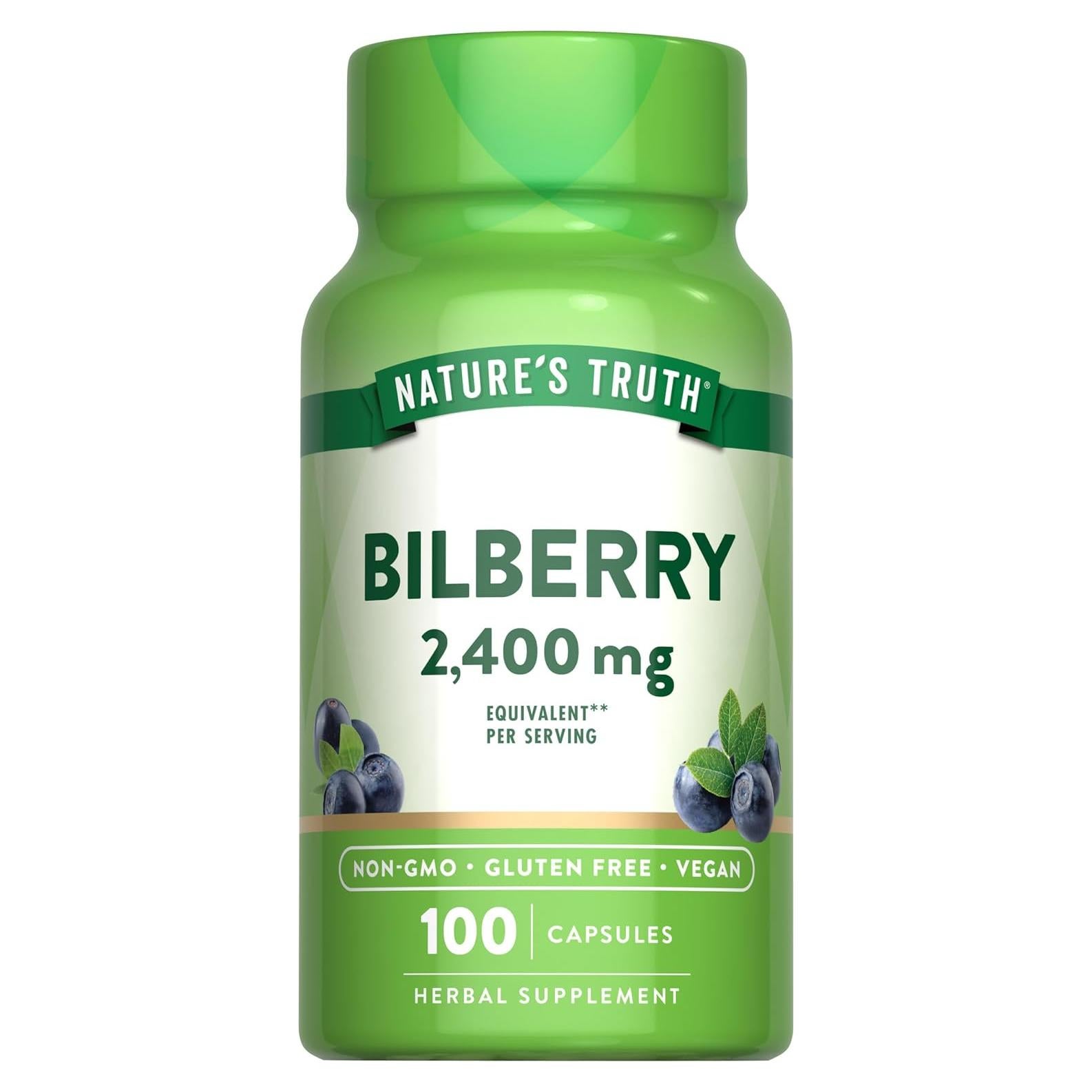 Extracto de Arándano Bilberry Nature's Truth 2400mg 100 Cápsulas