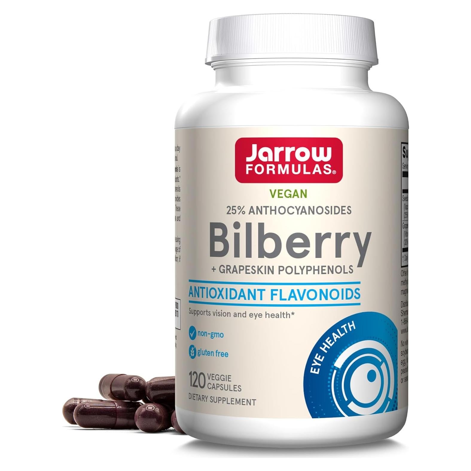 Jarrow Formulas Bilberry y Piel de Uva 60 Cápsulas Veganas