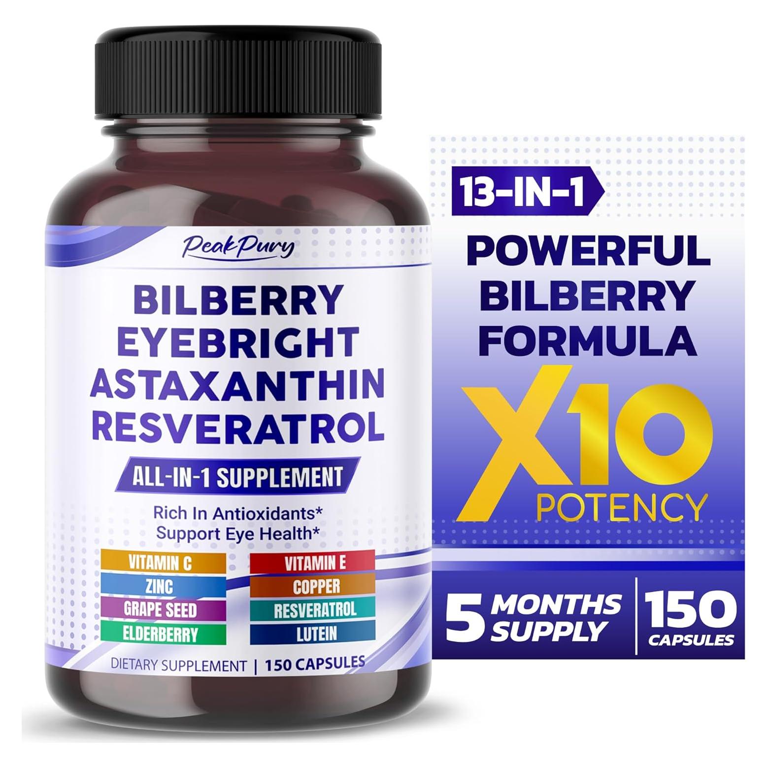 Suplemento Antioxidante PeakPury 150 Cápsulas Salud Ocular