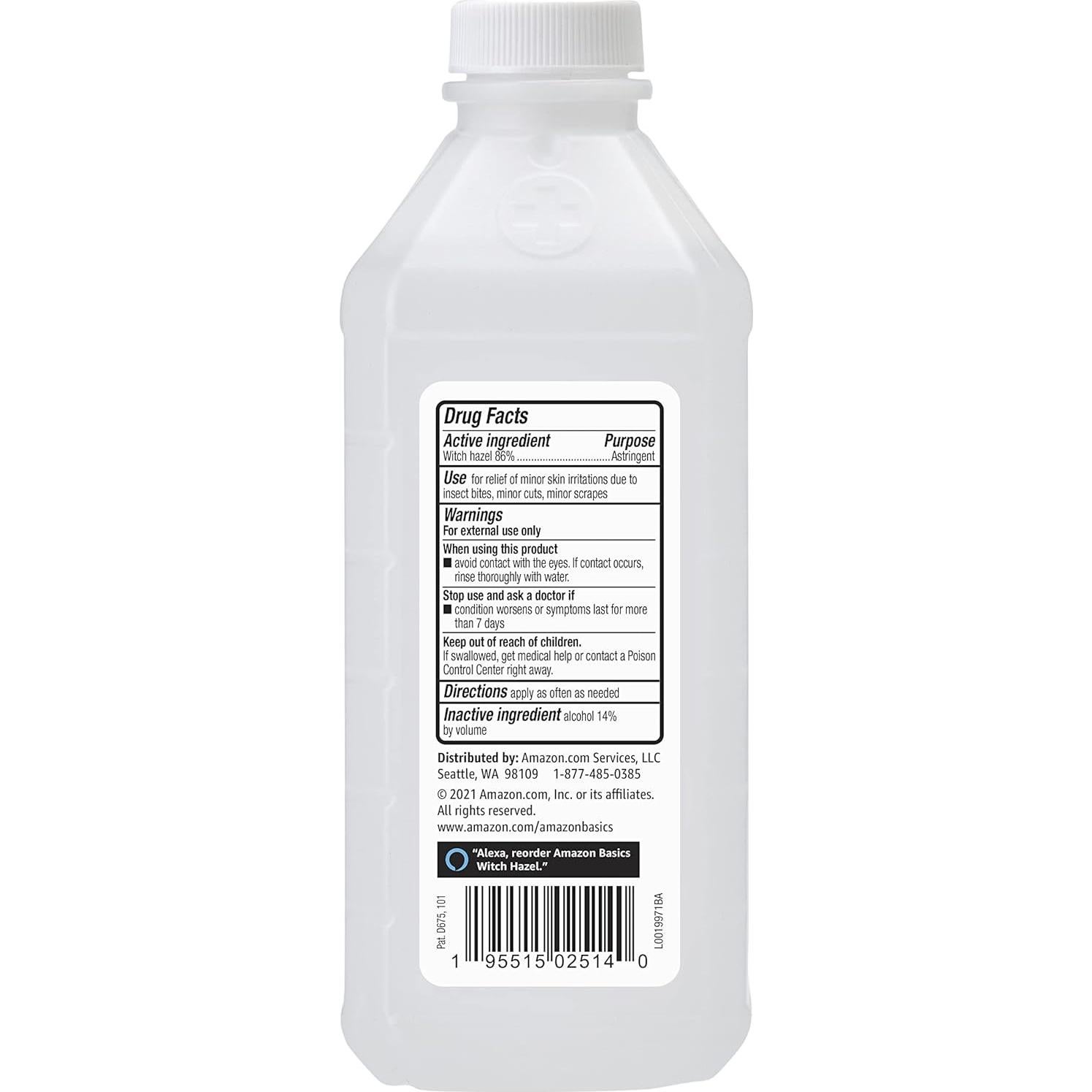 Astringente de Hamamelis Amazon Basics 473ml Sin Fragancia