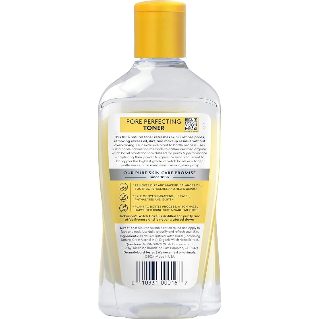 Tónico Purificante Dickinson's de Hamamelis 473 ml Sin Fragancia