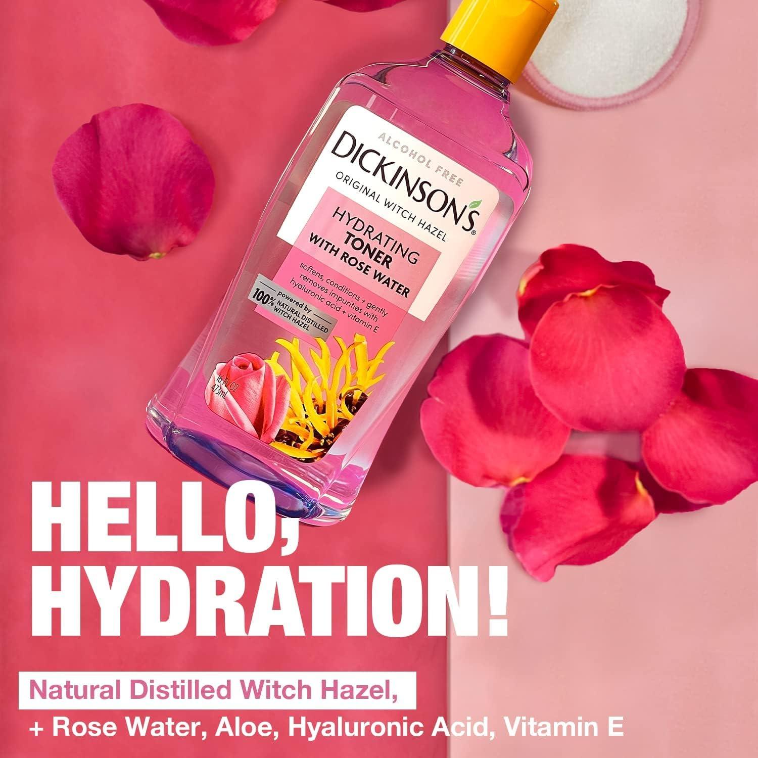 Tónico Hidratante Dickinson 473 ml Sin Alcohol con Agua de Rosa