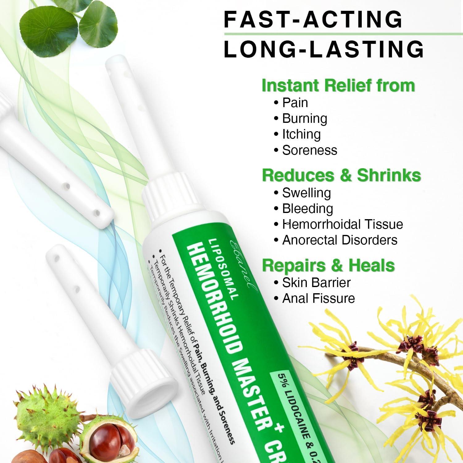 Crema para Hemorroides Ebanel 5% Lidocaína 30g Alivio Rápido