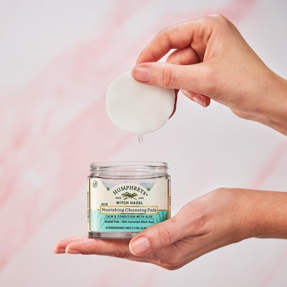 Discos Limpiadores Nutritivos Humphreys con Hamamelis y Aloe - 60 Unidades